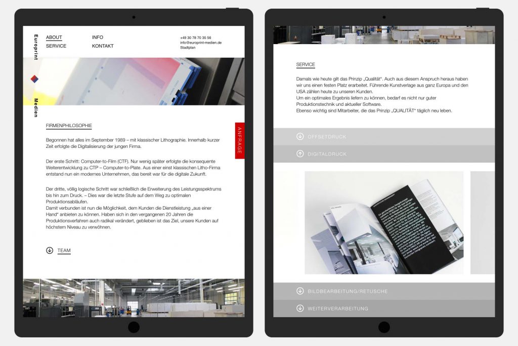 Europrint Medien – Onepage [Tablet]