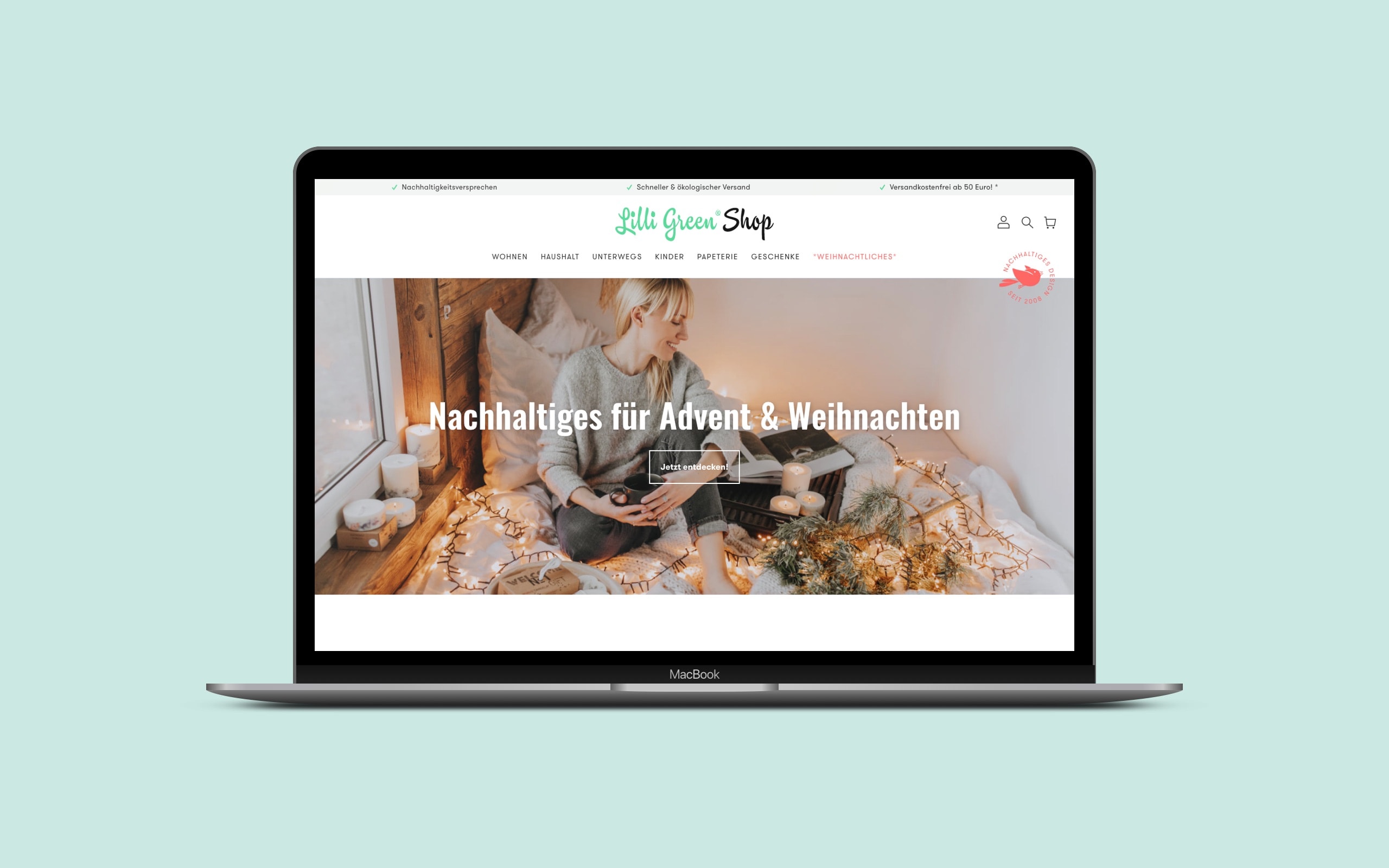 Lilli Green Online Shop – Startseite [Desktop]